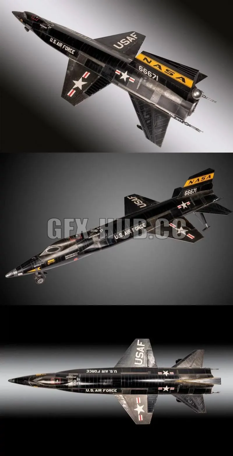 PBR Game 3D Model – North American X-15 – Hypersonic Rocket-Powered Aircraft