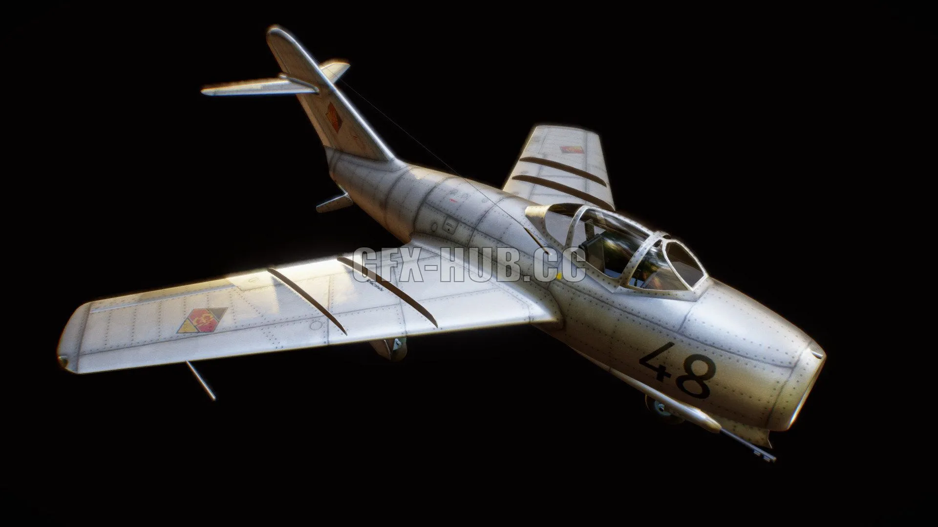 PBR Game 3D Model – NVA DDR MiG-15