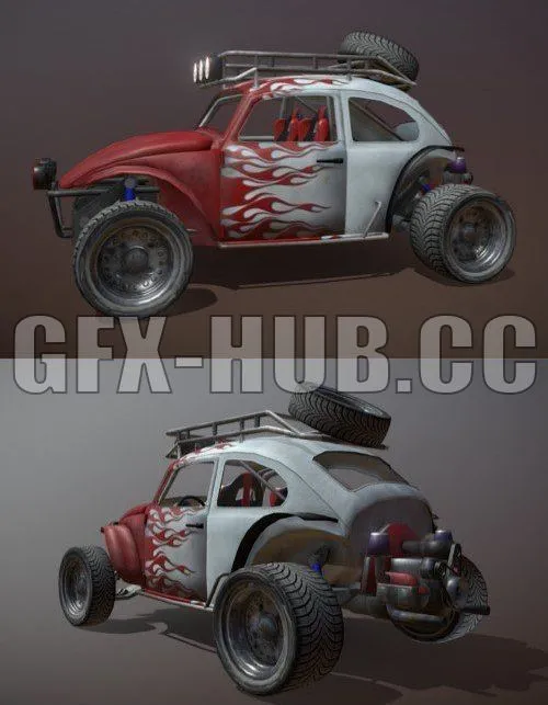 PBR Game 3D Model – Off Road 4X4 racer with 4 different skins