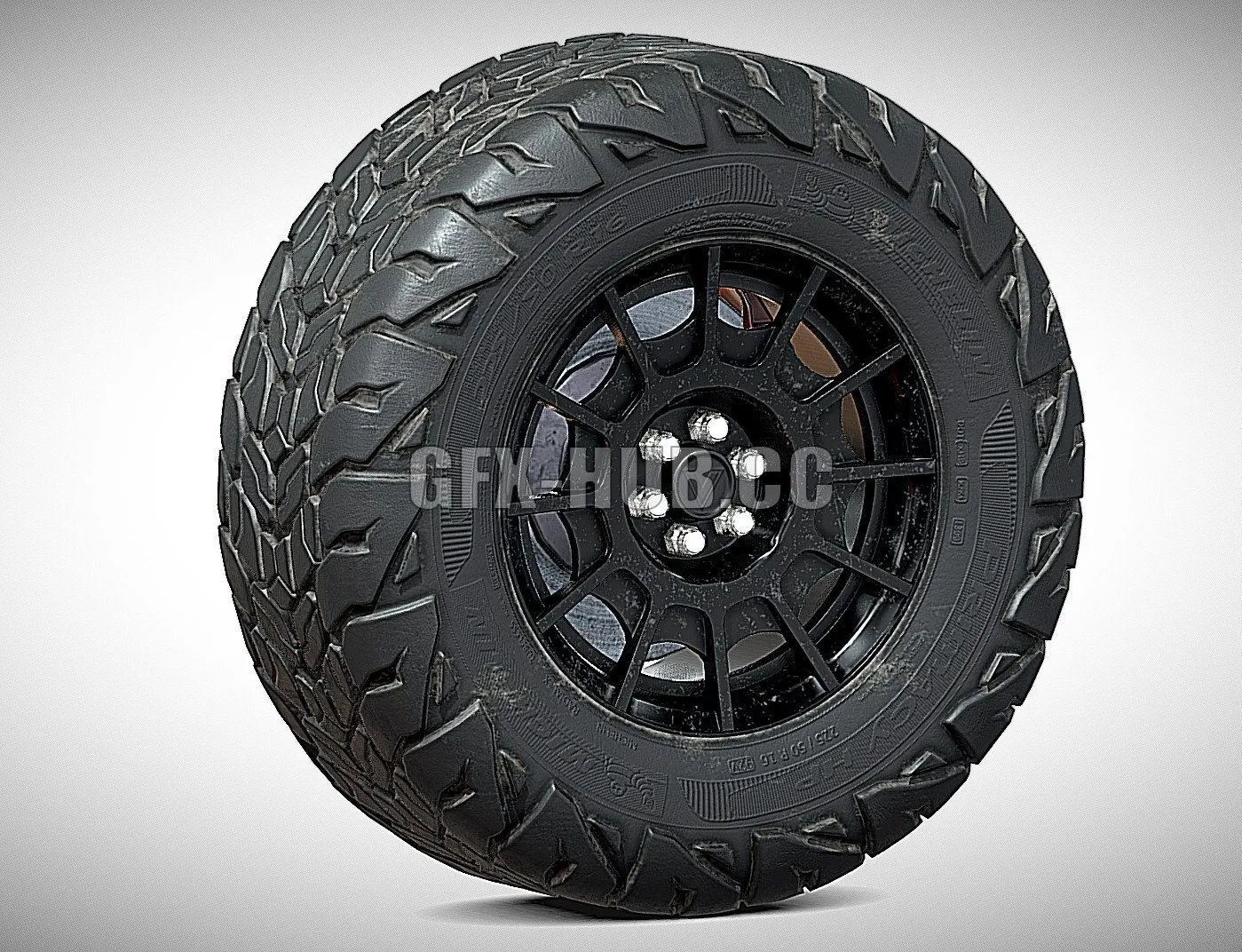 PBR Game 3D Model – Offroad Tire Game Ready