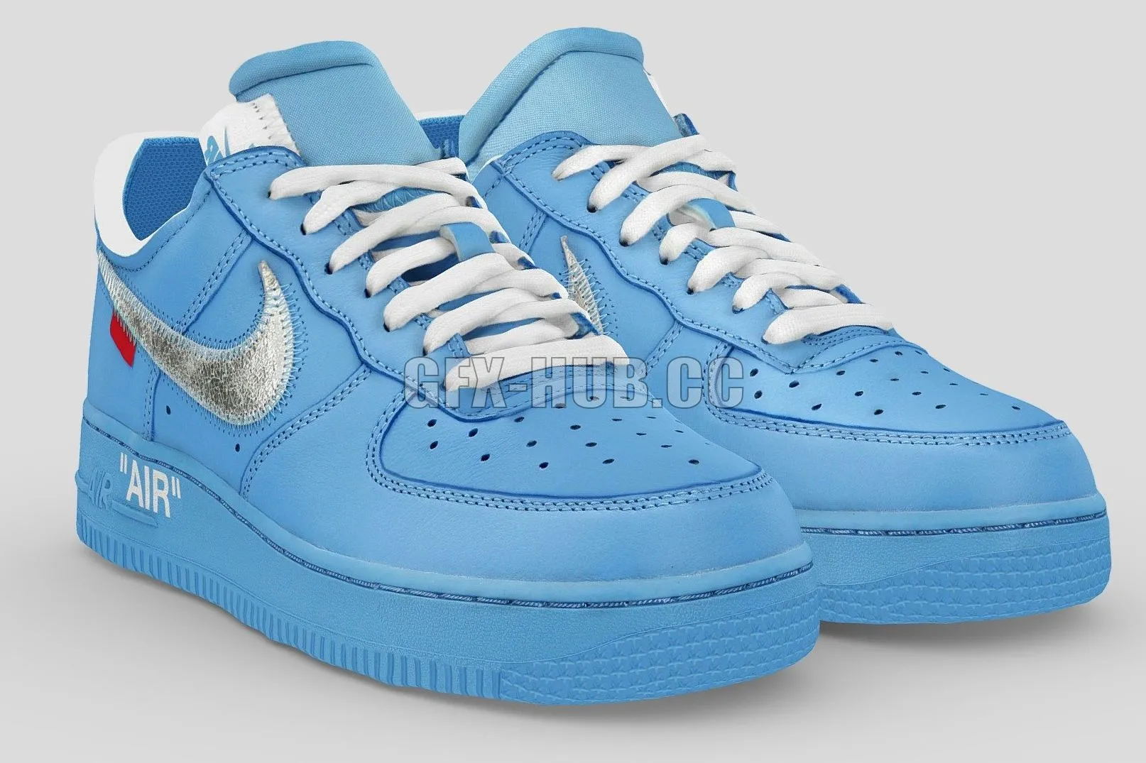 PBR Game 3D Model – OFF-WHITE x Nike Air Force 1 one sneaker