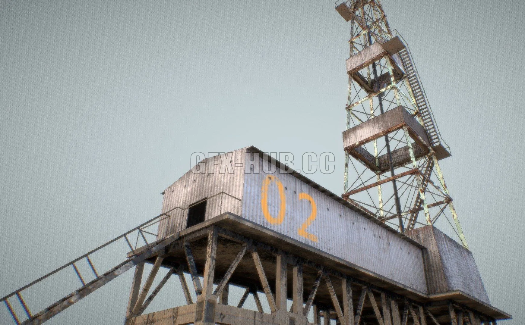 PBR Game 3D Model – Oil Derrick