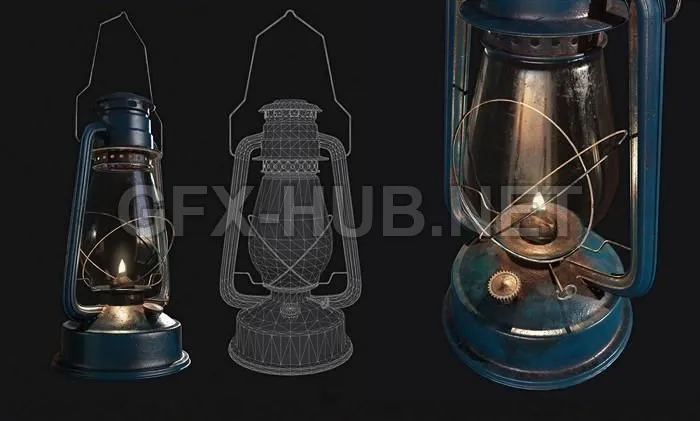 PBR Game 3D Model – Oil lantern PBR
