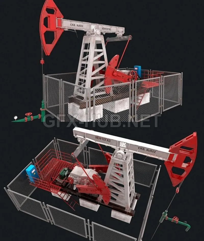 PBR Game 3D Model – Oil pump