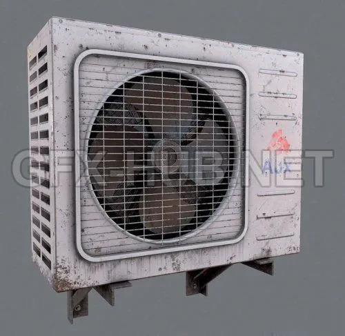 PBR Game 3D Model – Old Air Conditioner