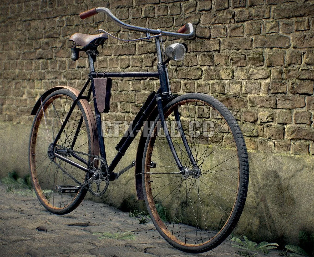 PBR Game 3D Model – Old bicycle