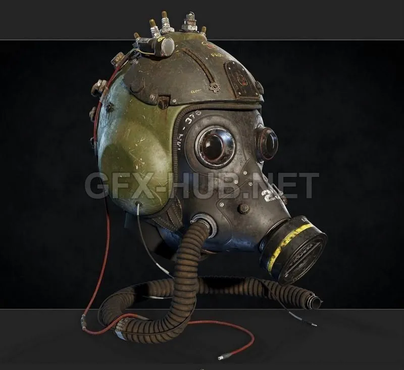 PBR Game 3D Model – Apocalyptic Mask Helmet PBR