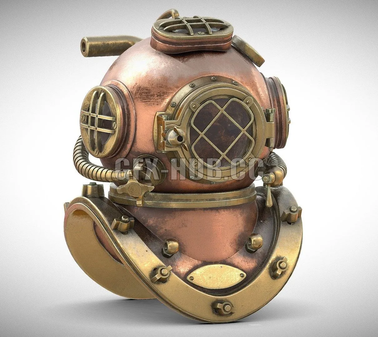 PBR Game 3D Model – Old Diving Helmet PBR