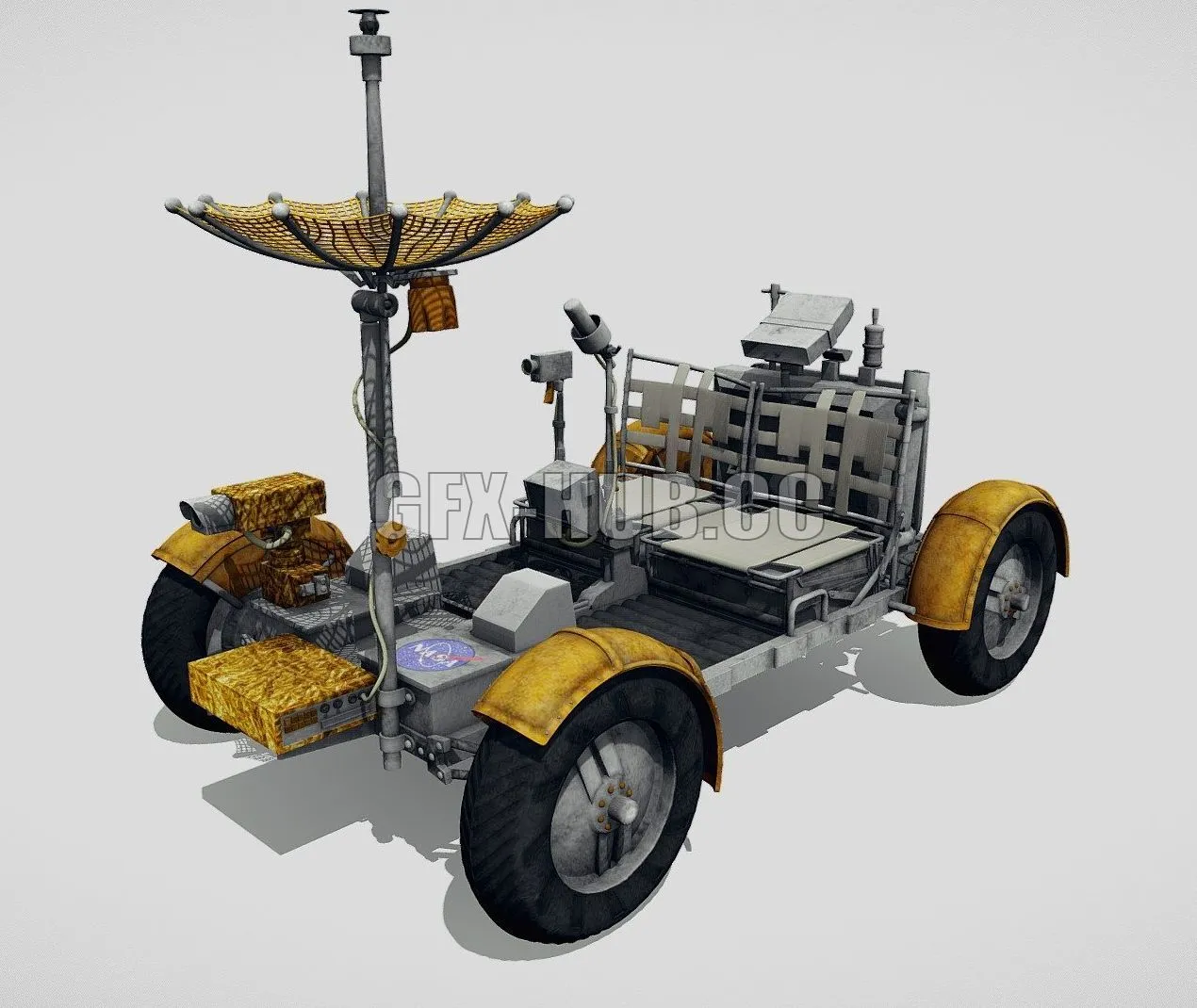 PBR Game 3D Model – Apollo Lunar Rover Moon Car