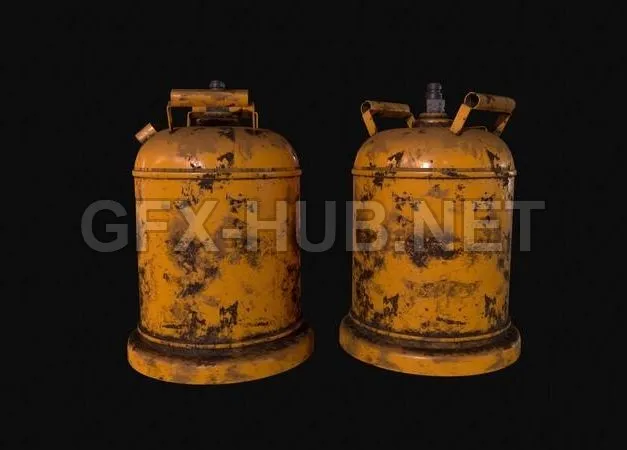 PBR Game 3D Model – Old Gas Cylinder