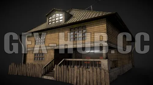 PBR Game 3D Model – Old House PBR