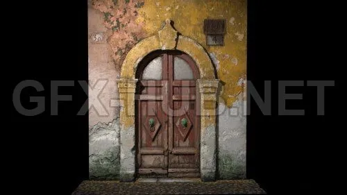 PBR Game 3D Model – Old italian door