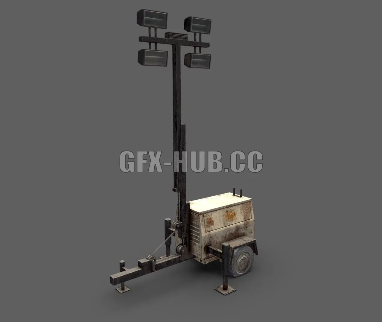 PBR Game 3D Model – Old Light Generator