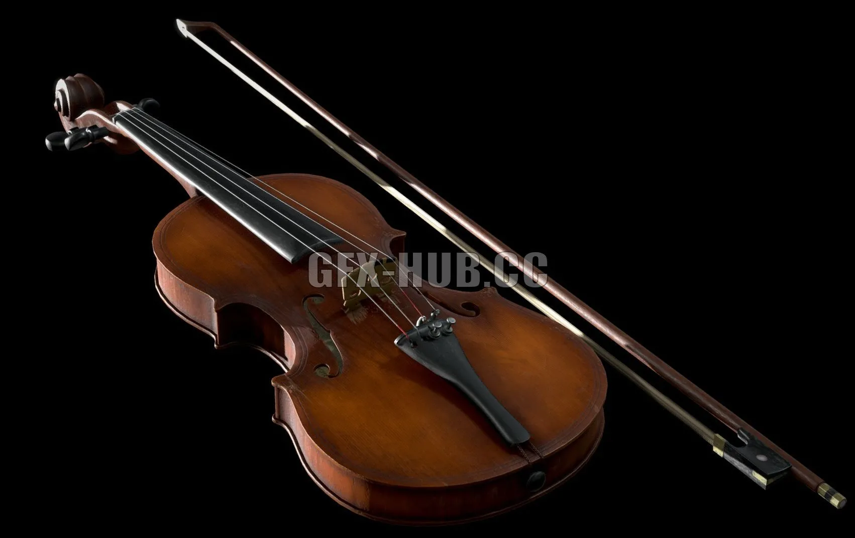 PBR Game 3D Model – Old Maggini Violin