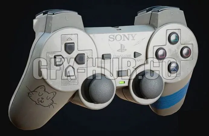 PBR Game 3D Model – Old PS1 Controller