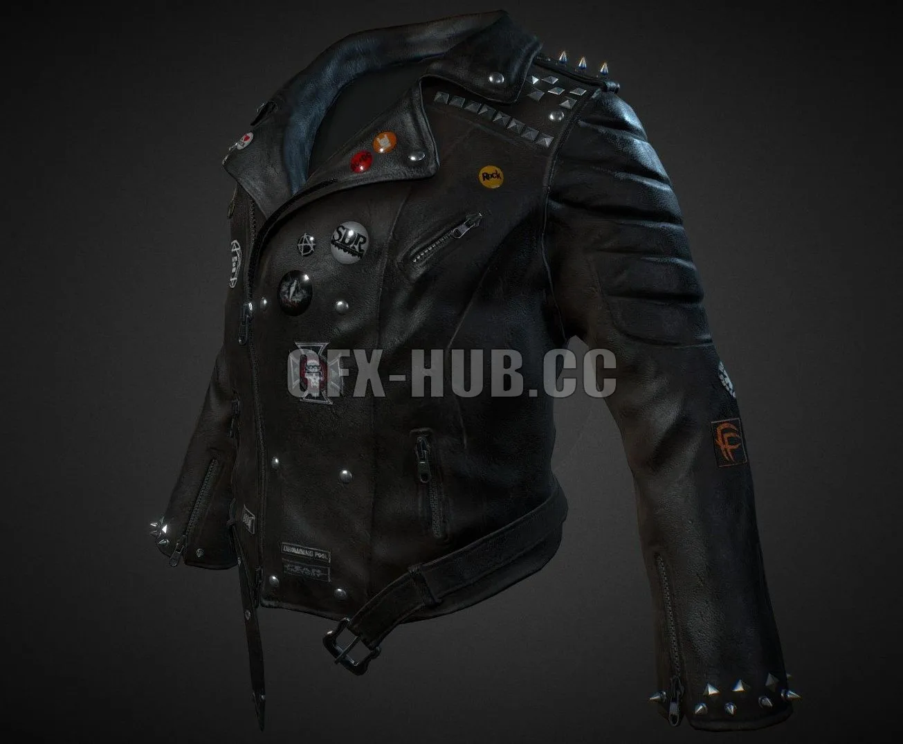 PBR Game 3D Model – Old rock jacket