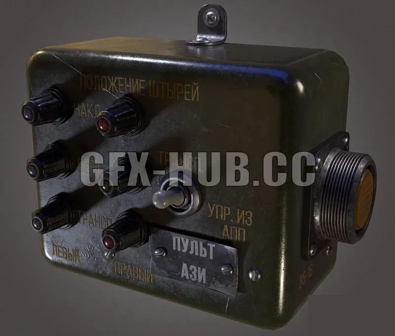 PBR Game 3D Model – Old Soviet control panel