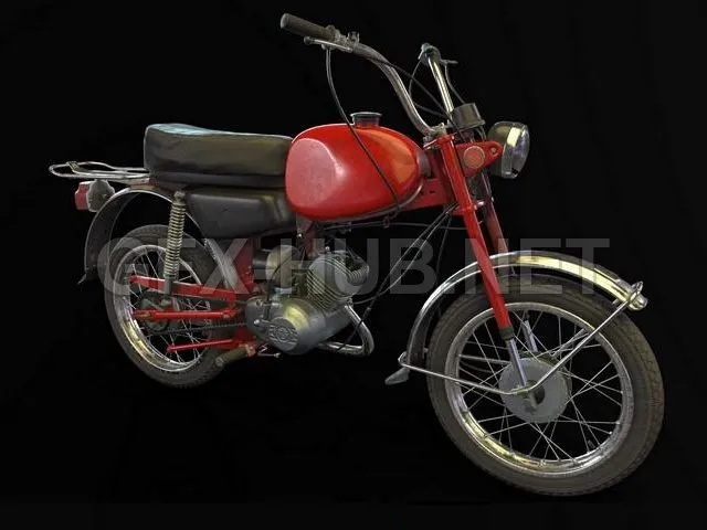 PBR Game 3D Model – Old Soviet Scooter