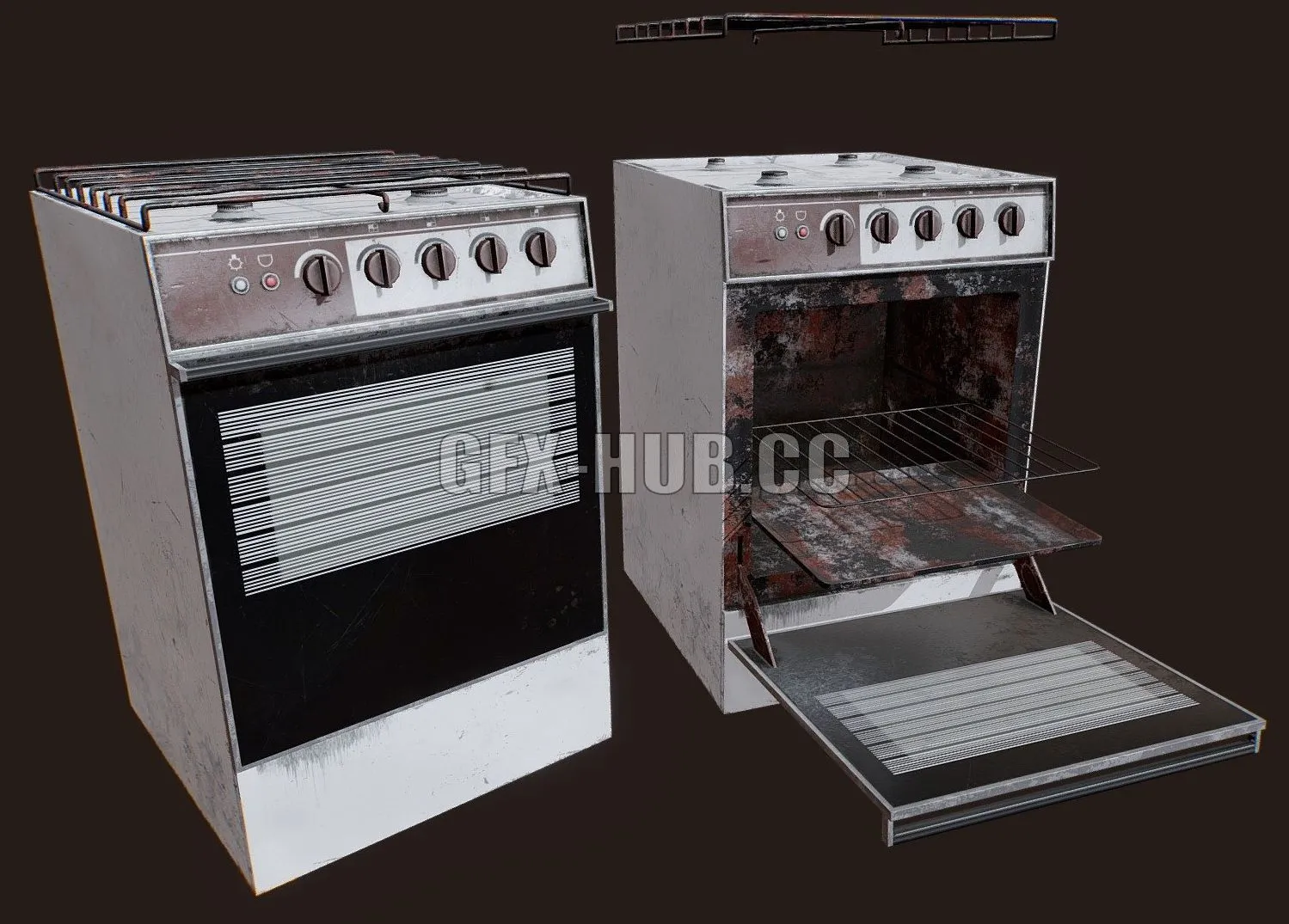 PBR Game 3D Model – Old Stove