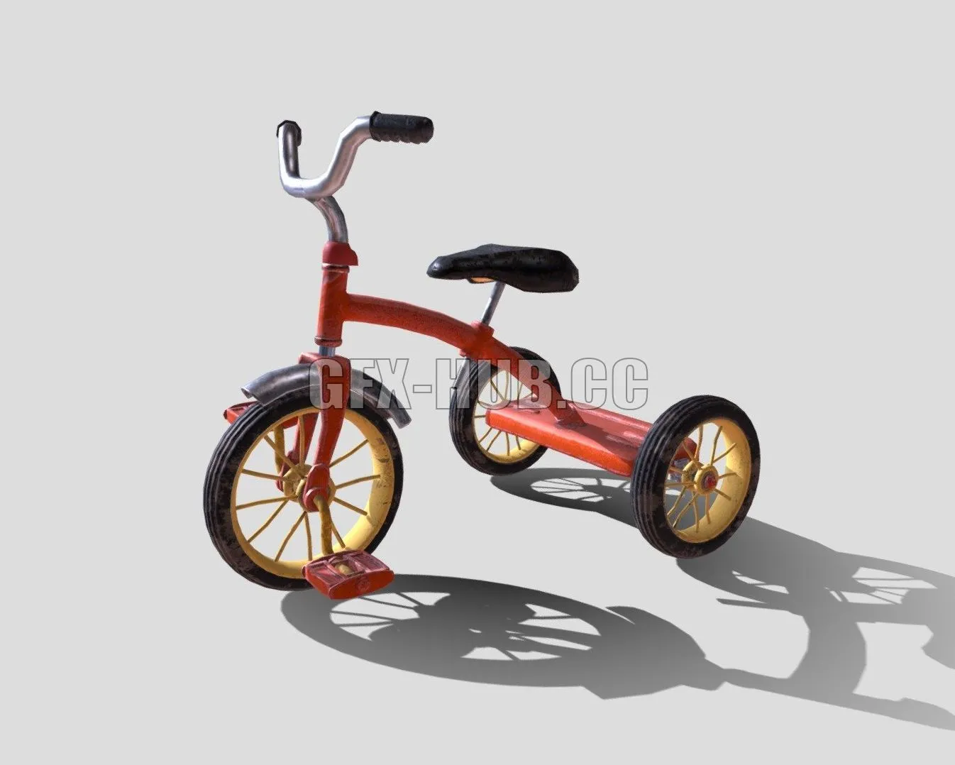 PBR Game 3D Model – Old Tricycle