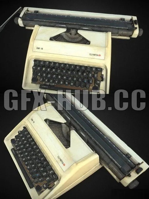 PBR Game 3D Model – Old Typewriter