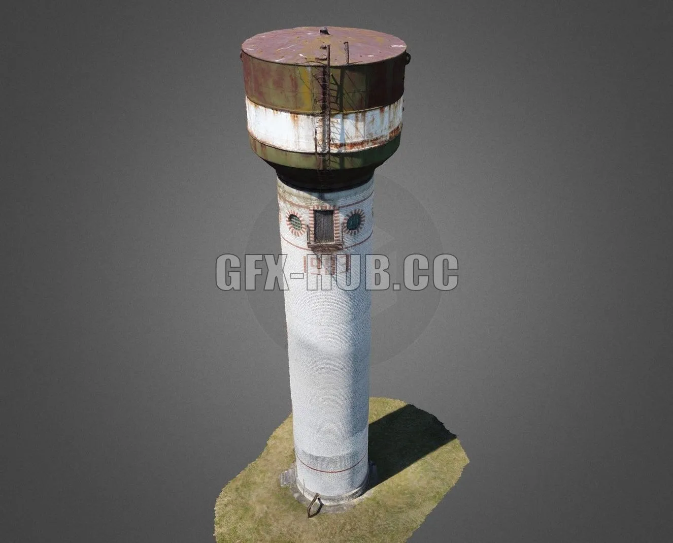 PBR Game 3D Model – Old USSR Water Tower