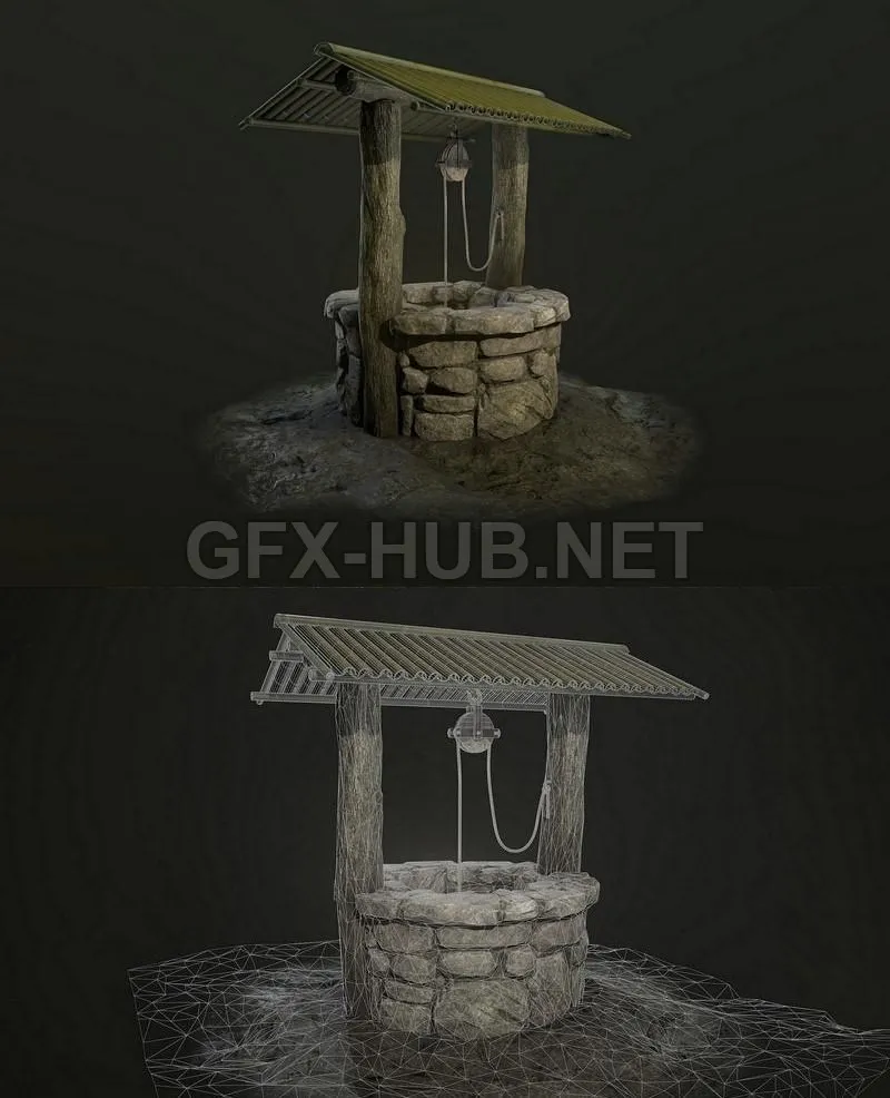 PBR Game 3D Model – Old Well