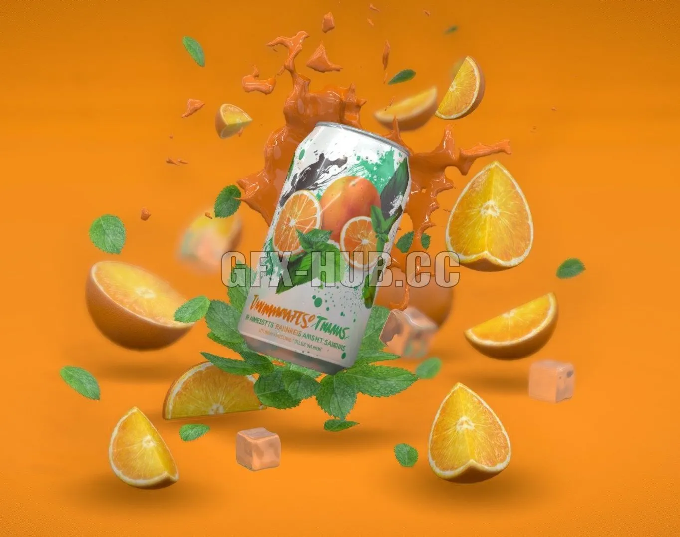 PBR Game 3D Model – Orange Soda
