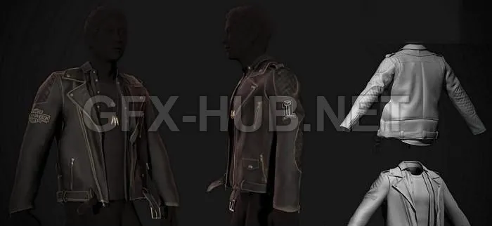 PBR Game 3D Model – Oskars Leather Jacket