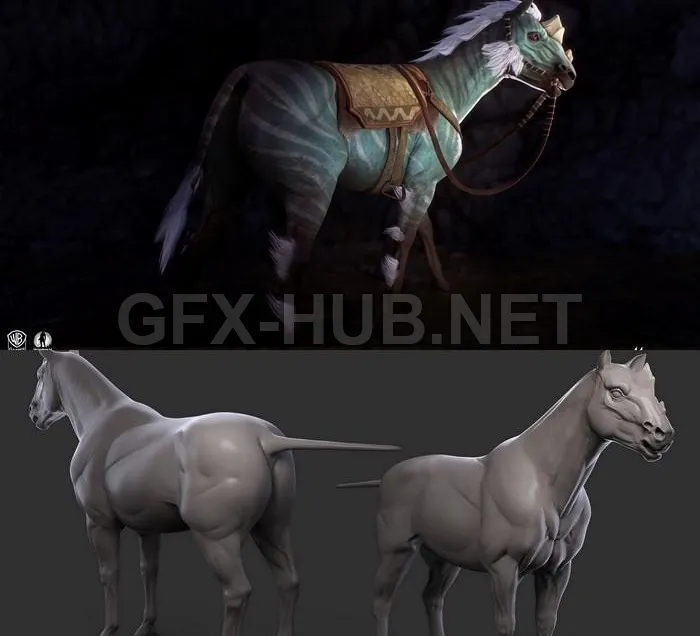PBR Game 3D Model – Outworld Horse