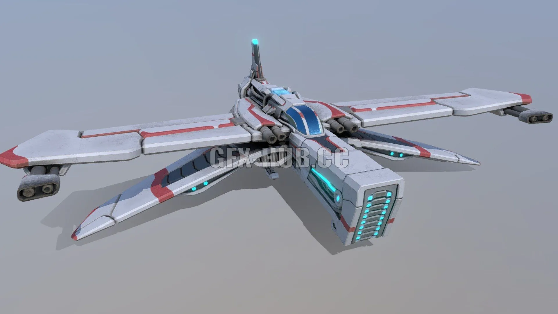 PBR Game 3D Model – P400 Fighter spaceship