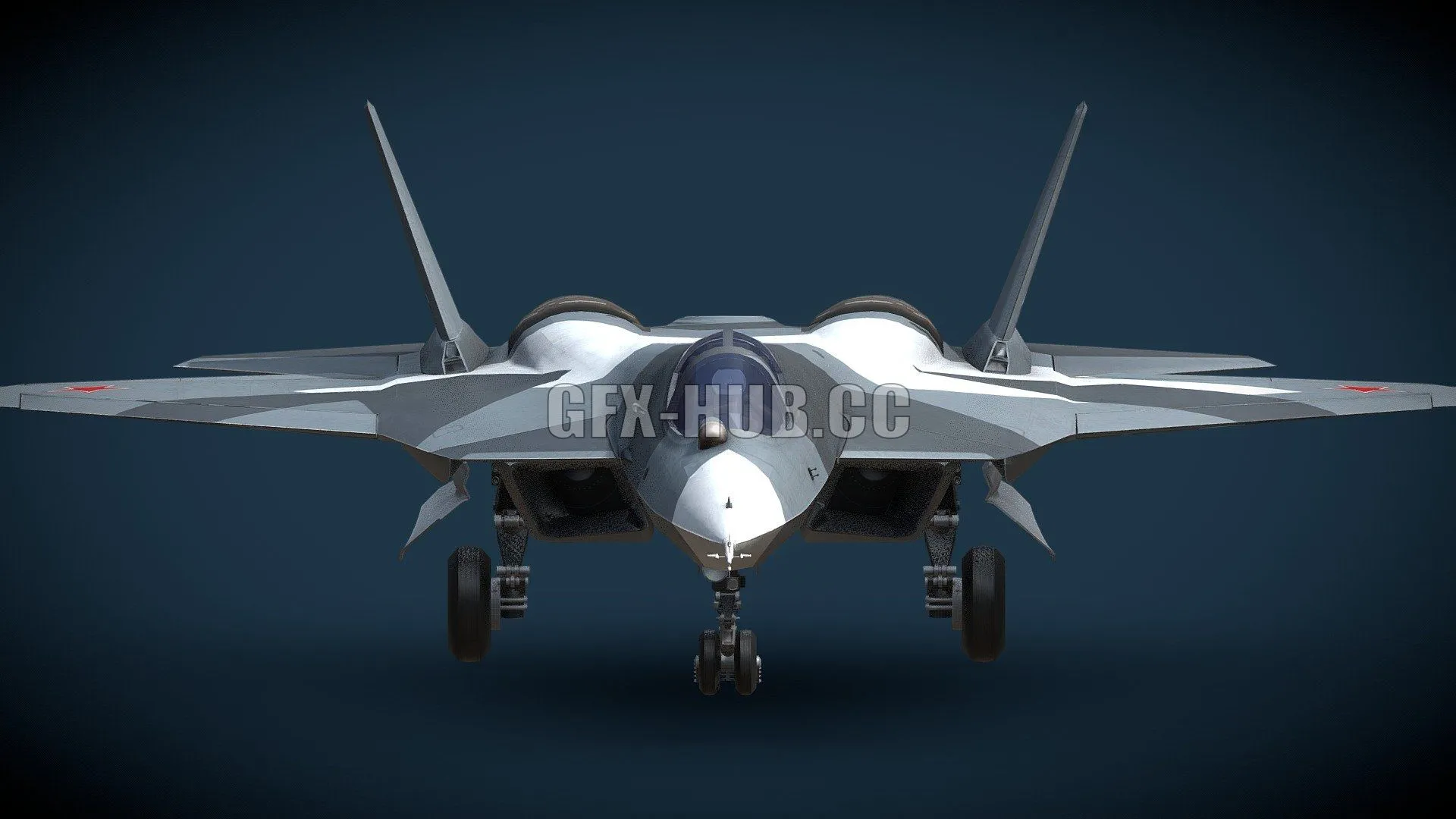 PBR Game 3D Model – PAK FA Su-57 (T-50)