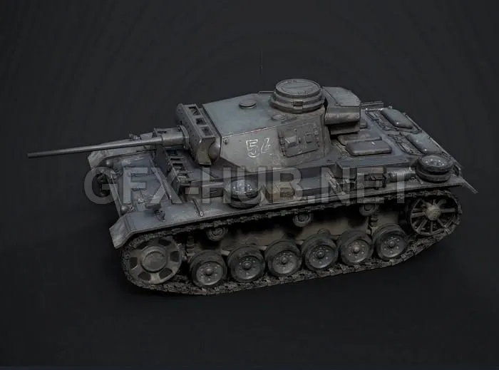 PBR Game 3D Model – Panzer 3