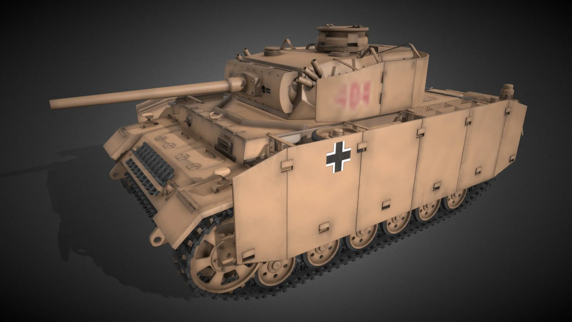 PBR Game 3D Model – Panzerkampfwagen III AUSF. M German Medium Tank