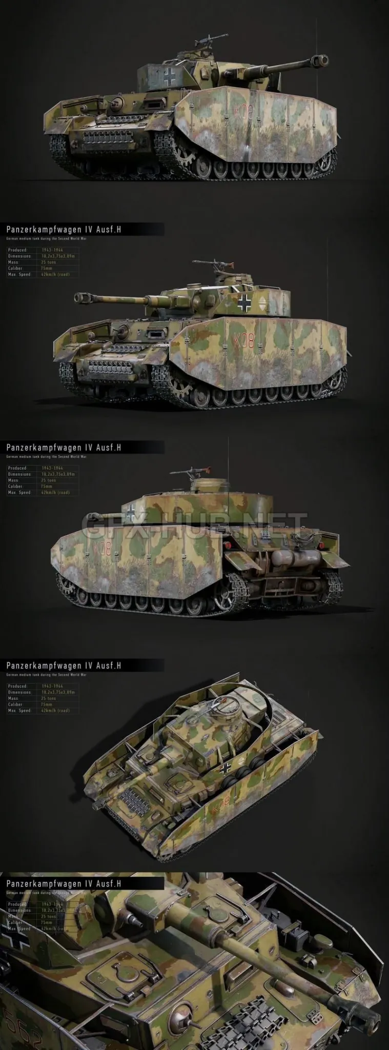 PBR Game 3D Model – Panzerkampfwagen IV