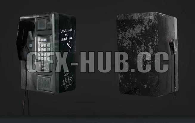 PBR Game 3D Model – Payphone Prop