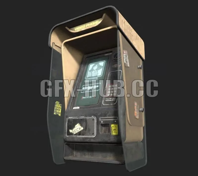 PBR Game 3D Model – Payphone