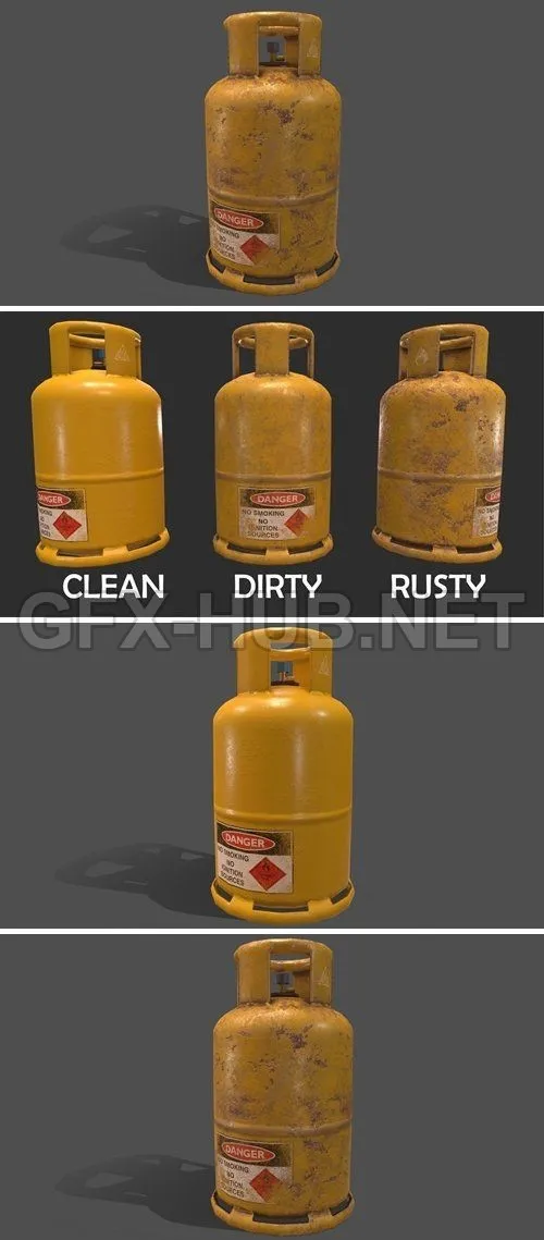 PBR Game 3D Model – PBR Cooking Gas Cylinder