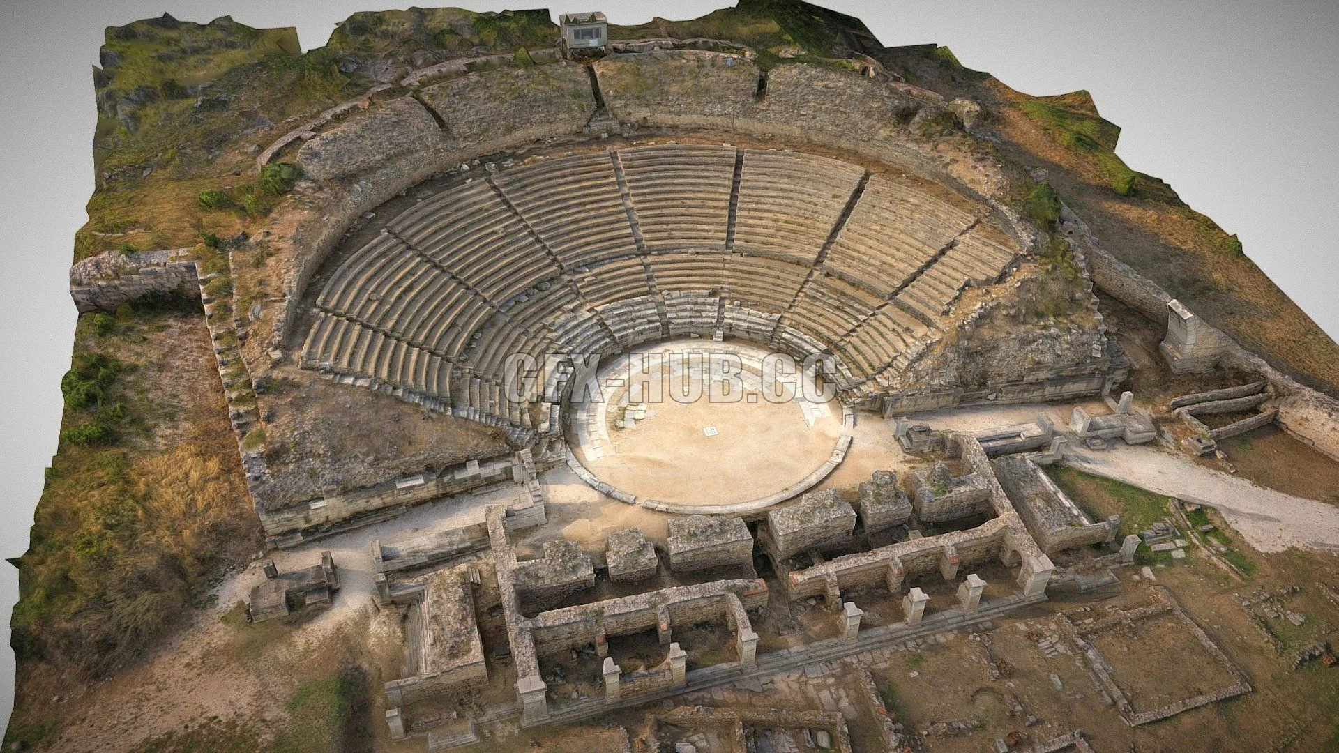 PBR Game 3D Model – Philippi Ancient Greek Theater