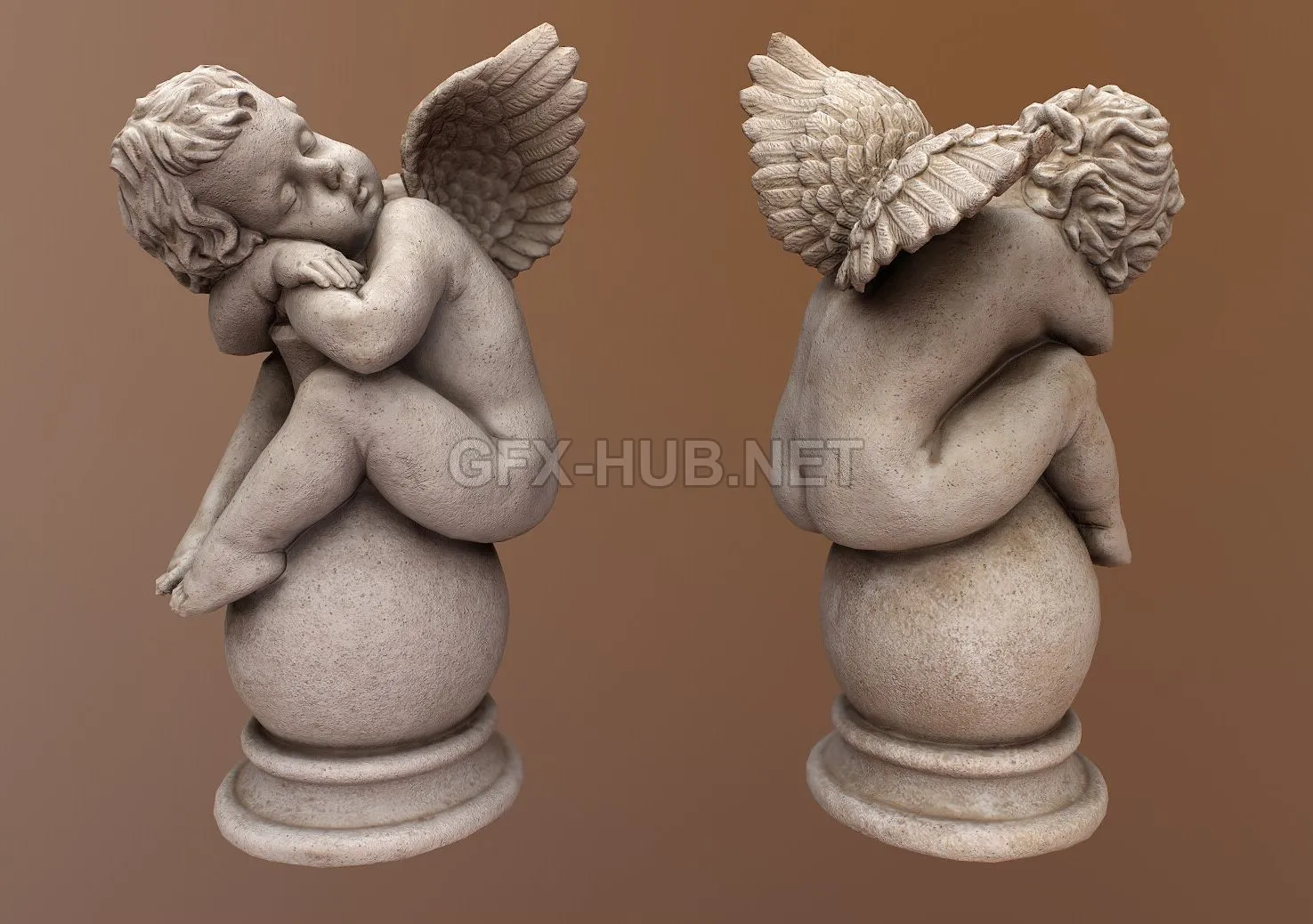 PBR Game 3D Model – Photogrammetry – Angel Statue