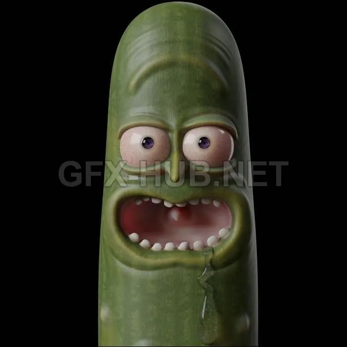 PBR Game 3D Model – Pickle Rick