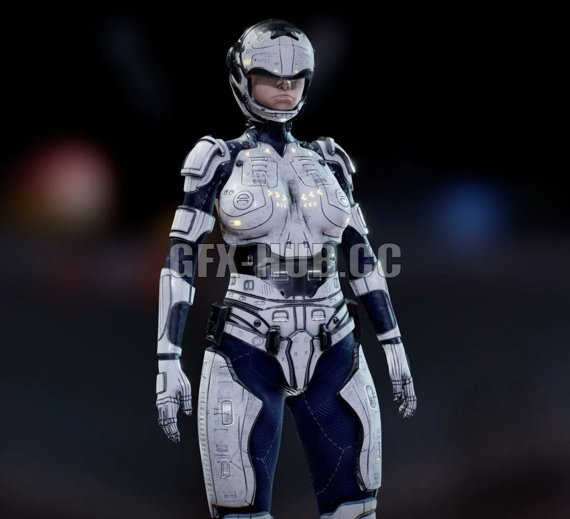 PBR Game 3D Model – Armor Cyber X91 By Oscar creativo