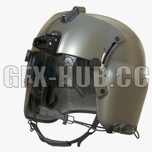 PBR Game 3D Model – Pilot Helmet Gentex HGU 56P