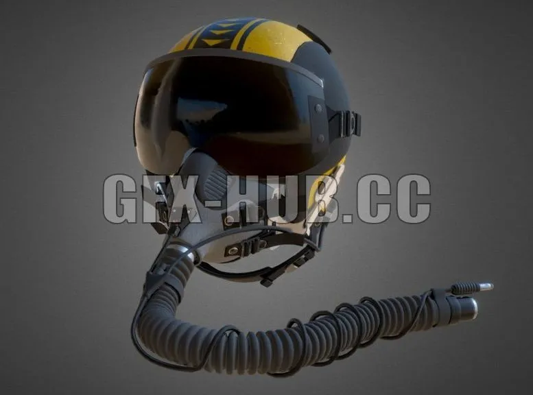 PBR Game 3D Model – Pilot Helmet HGU-55