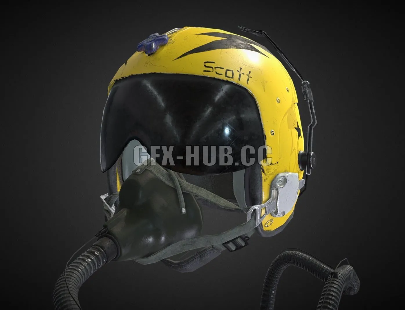 PBR Game 3D Model – Pilot Helmet