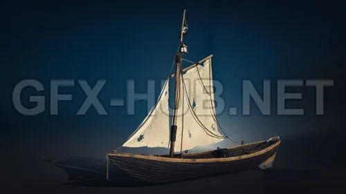 PBR Game 3D Model – Pirate Boat