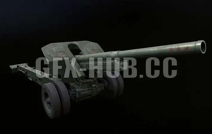 PBR Game 3D Model – 152mm M-10 Howitzer
