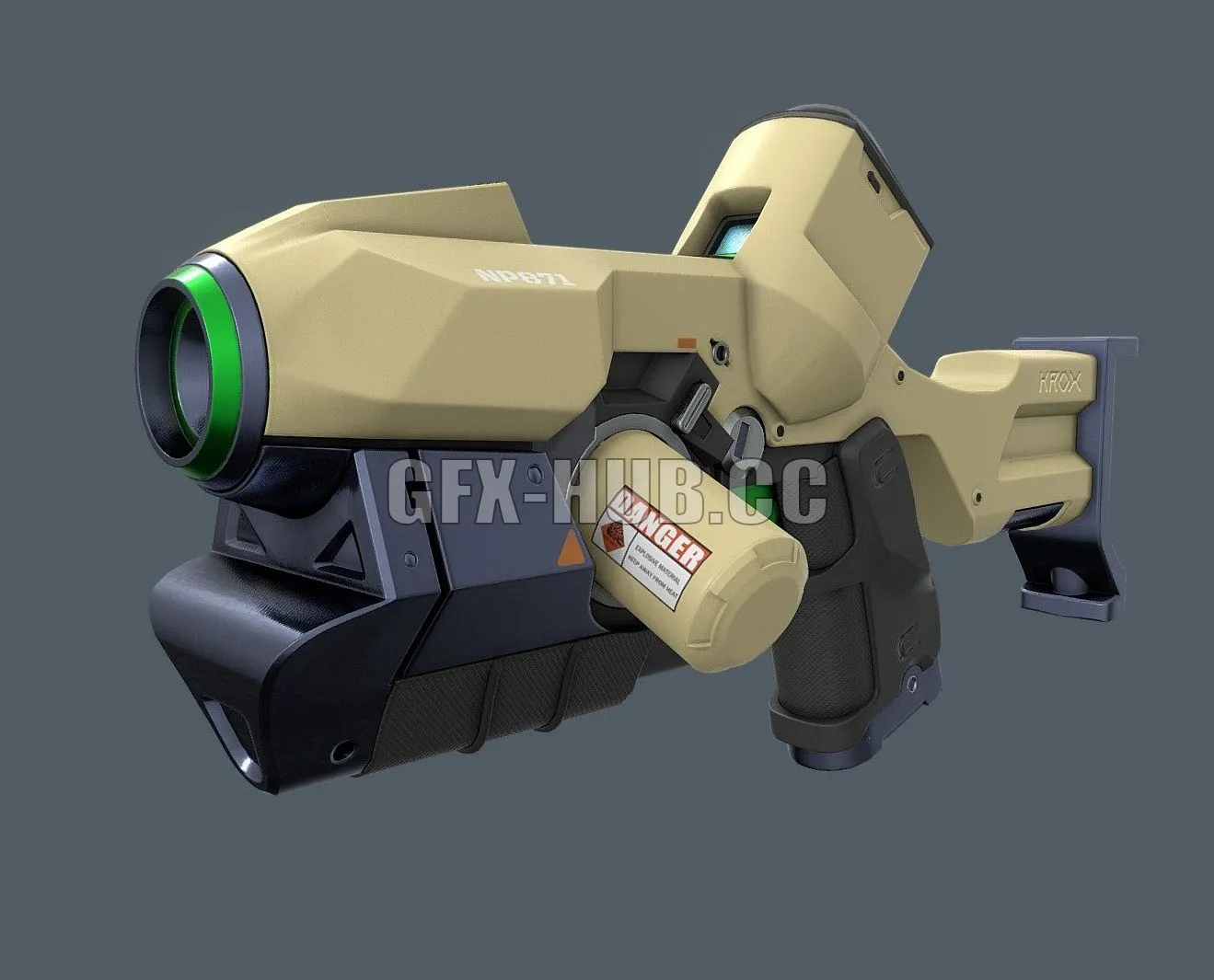PBR Game 3D Model – Plasma Pistol