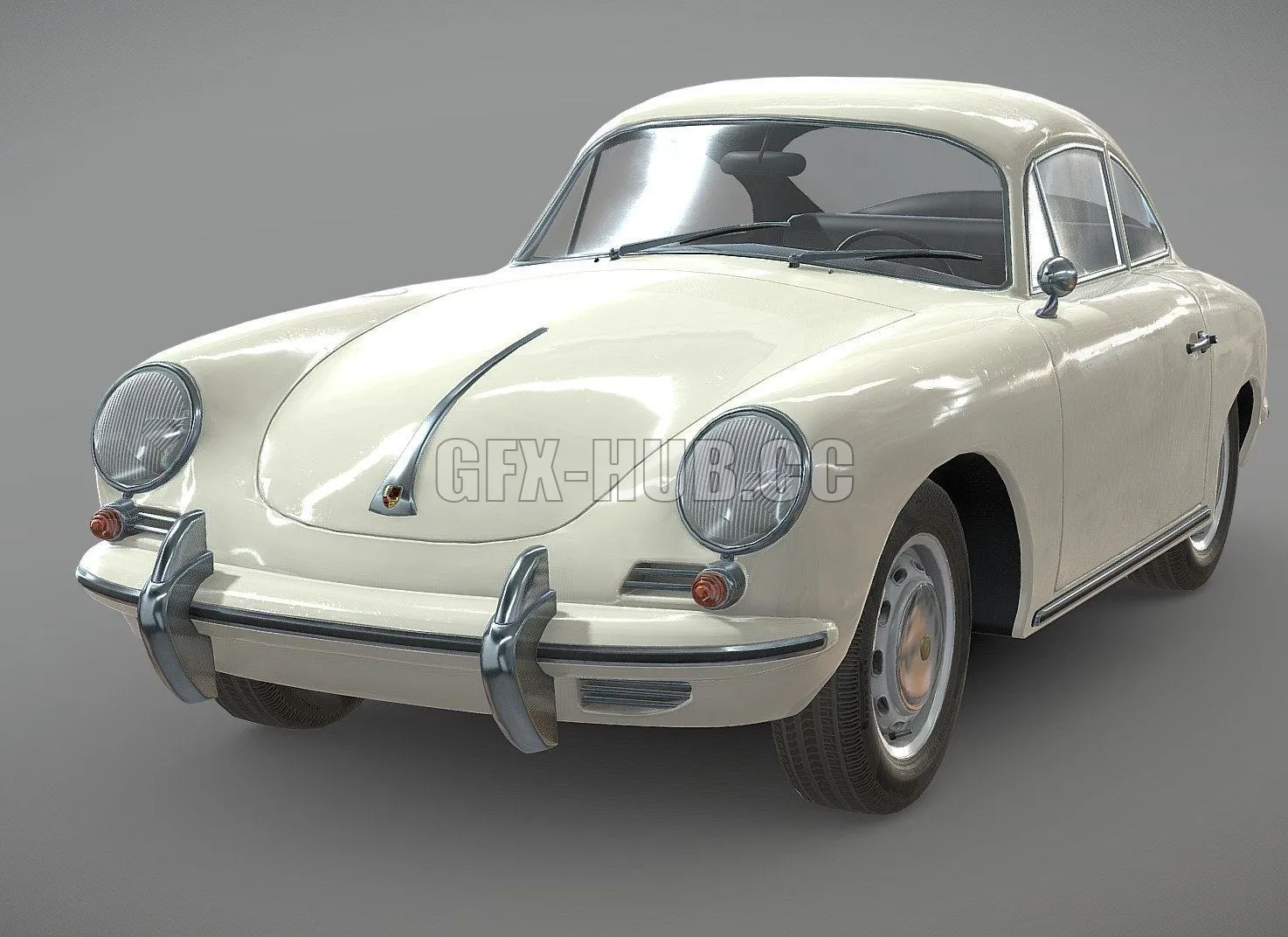 PBR Game 3D Model – Porsche 356C (1966)