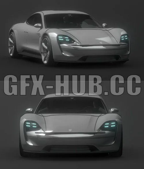 PBR Game 3D Model – Porsche Taycan